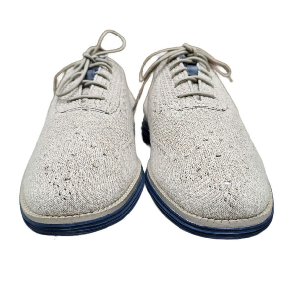 Tan Knit Oxfords Cole Haan StitchLite Size 10.5 Original Grand Wingtip Sneakers - Picture 4 of 13